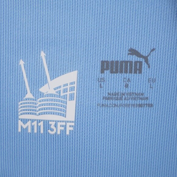 MANCHESTER CITY PUMA Winter Football Jersey Hooded Oversized Sky Blue Size L - Picture 5 of 9